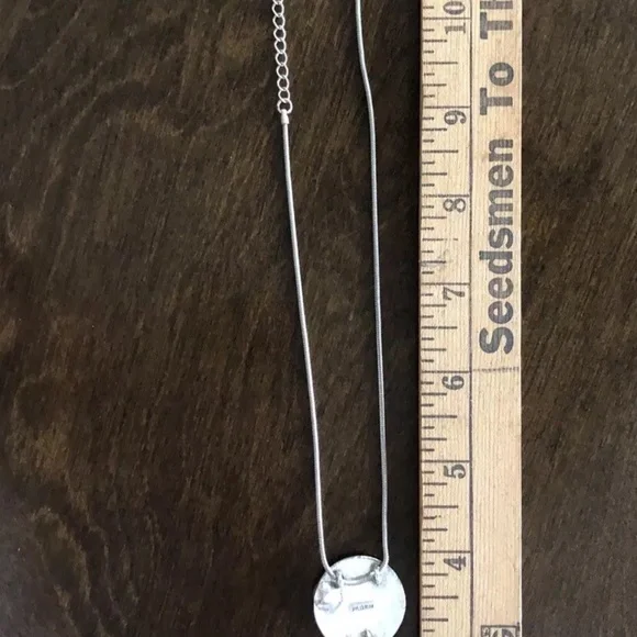 NWT Pilgrim Danish Design Enamel Necklace Silver Tone & Gold  Circle Pendant - Picture 5 of 13